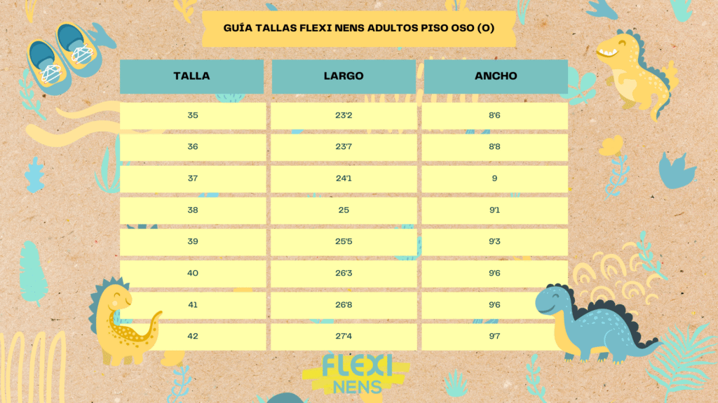 guia de tallas flexi nens