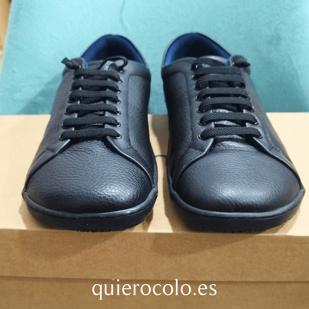 zapato piel barefoot cordones