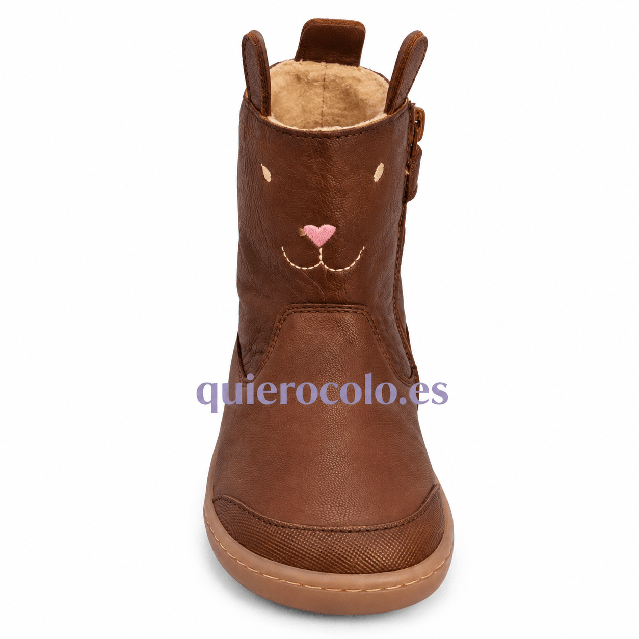 Bota infantil marrón piel