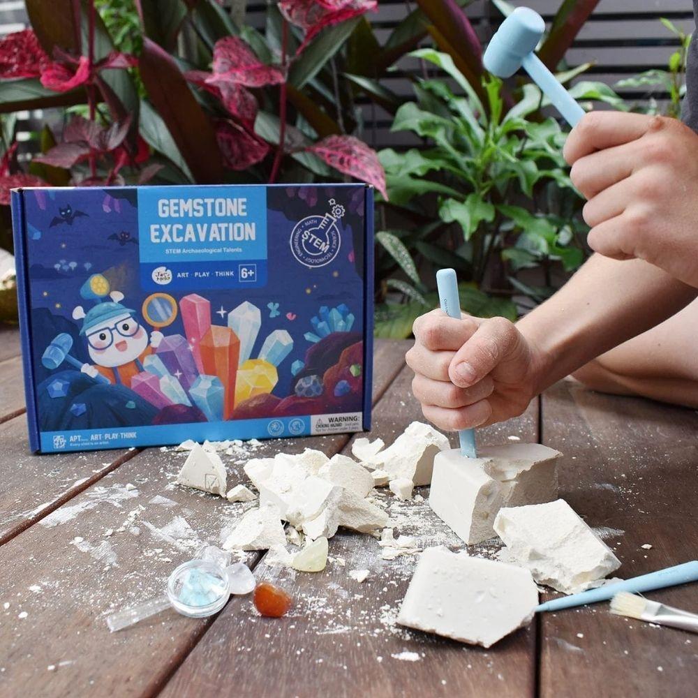 kit excavación minerales para niños